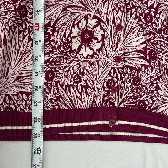 NWT Talbots Petite Red Cardigan Sweater Floral Long Sleeve Button-Front Women PM - Picture 10 of 12